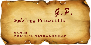 György Priszcilla névjegykártya